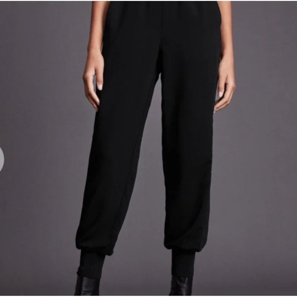 ALLSAINTS Tia Jogger Trousers High Rise Black Tailored Chic Minimalist Edgy Luxe